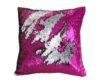 Sequin Mermaid Pillow with Inner Color Changing Pink Silver 2 Pack Photo