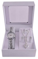 Digitime Women's Heart Watch Set - Silver Photo