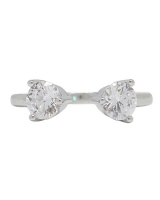Miss Jewels- 0.70ct CZ Open Band Style Cocktail Ring in 925 Silver Photo