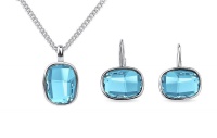Dhia Ocean Blue Earrings & Necklace Set with Swarovski Crystals Photo