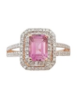 Miss Jewels - 1ct Tourmaline and .63ct Diamond 14ct Rose Gold Ring Miss Jewels - 1ct Tourmaline and .63ct Diamond 14ct Rose Gold Ring Photo