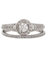 Miss Jewels- 0.78ctw Natural Diamond 2 Piece Wedding Set in 10kt White Gold Photo