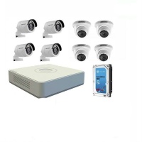 Hikvision 720p 8 Channel Turbo HD Kit with 1TB HDD DIY CCTV Kit Dome Bullet Photo