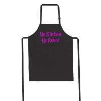 BuyAbility My Kitchen My Rules - Pink - Black - Apron Photo