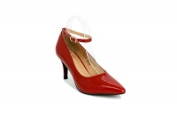 Ladies Bata Insolia Dress Closed Patent Heel Shoes - Burgundy Photo