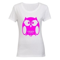 Pink Owl! - Ladies - T-Shirt - White Photo