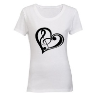 Music Heart! - Ladies - T-Shirt - White Photo
