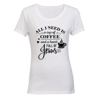 Coffee and Jesus! - Ladies - T-Shirt - White Photo