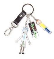 Rick & Morty: Characters & Logo - Metal Keychain Photo