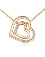 Btime Gold Double Heart with Microset Crystals Photo