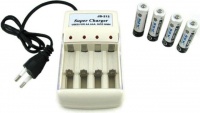 LED power charger for AA and AAA with 4 piecess Rechargeable Batteries Photo