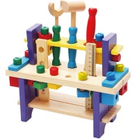 Multifunctional Wooden Project Workbench Pretend Play Tool Photo