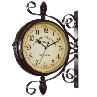 Vintage Decorative Double Sided Metal Wall Clock Photo