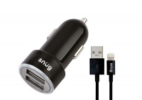 Snug Car Juice 3.4a Charger with Light Cable - Black Photo
