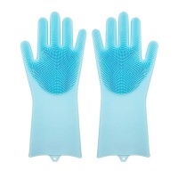 Multi-use Silicone Scrubbing Gloves Washing Glove for Dish Washing - Mint Photo