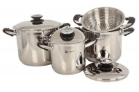 TISSOLLI 7 pieces Plus 18/10 Stainless Steel Set with Solid Lids Photo