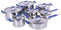 TISSOLLI 14 pieces Plus 18/10 Stainless Steel Set with Solid Lids Photo
