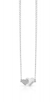 Guess Women's ME & YOU Big Chain Double Heart Necklace - Silver Photo