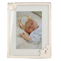 Christening Frame with Sheep and Cross Photo