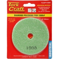 Tork Craft 100mm Diamond Wet Polishing Pad 1000 Grit Dark Green Photo