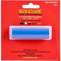 Tork Craft Battery 18650 Lithium 2200Mah Rechargeale Carded 1 pieces Photo