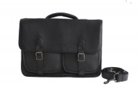 Kingkong Leather 15.6" Business Laptop Bag - Black Photo