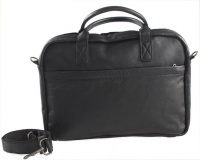 Kingkong Leather Slim 15" Crossbody Laptop Bag - Black Photo