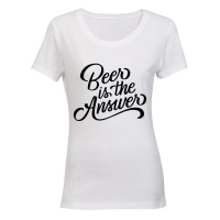 BEER is the Answer! - Ladies - T-Shirt - White Photo