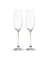 Leonardo Clear Champagne Glass with Chestnut Brown Stem LA Perla Set of 2 Photo
