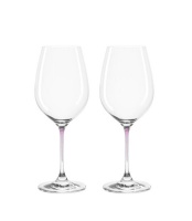 Leonardo Clear Wine Glass with Purple Stem LA Perla Set of 2 Photo
