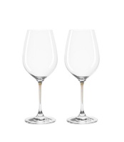 Leonardo Clear Wine Glass with Chestnut Brown Stem LA Perla Set of 2 Photo