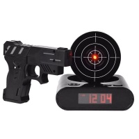 Novelty USB Gun Alarm Clock - Black Photo