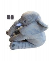 Totland Baby Fluffy Elephant Pillow - Dark Grey Photo