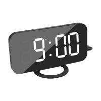 Large LED Display Digital Alarm Clock with Dual USB-Black&White Photo