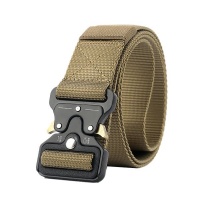 Heavy Duty Metal Buckle Military Tactical Waist Belt - Brown Photo