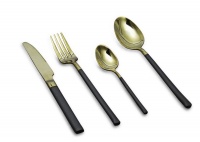 Finery - Cutlery Set 4 pieces - Gold/Black Photo