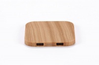 Wireless Charger - Wood finish incl. 2 usb ports Photo