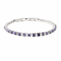 Civetta Spark Square Bracelet with Tanzanite Swarovski Crystal Photo
