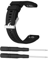 Gretmol Black Sport Silicone Replacement Strap For Garmin 3/ 3HR And 5X Photo