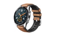 Huawei GT Classic Sport Smart Watch Silver with Brown Strap Photo