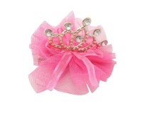 Crown Hairclip with Tulle - Dark Pink Photo