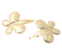 Set of 2 Butterfly Hairclips - Gold Photo