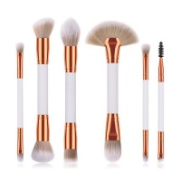 6 Piece Double Sided Makeup Brushes - White Photo