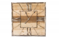 Metal Wall Clock with Wooden Background Photo