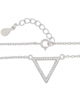 Miss Jewels - CZ Triangle Shape Pendant/Necklace in 925 Sterling Silver Photo