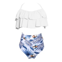 Iconix Daughter Swimsuit - White Top and Blue Printed Bottom Photo