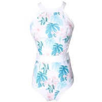 Iconix One Piece Blue Fern Printed Daughter Swimsuit Photo