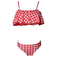 Iconix Red Checks Printed Daughter Swimsuit Photo