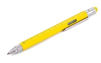 TROIKA Multitasking Ballpoint Pen Mini Tool CONSTRUCTION Yellow Silver Photo