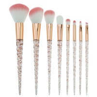 Manana Beauty Gold Glitter Unicorn Crystal Spiral Makeup Brushes Set - 8 pieces Photo